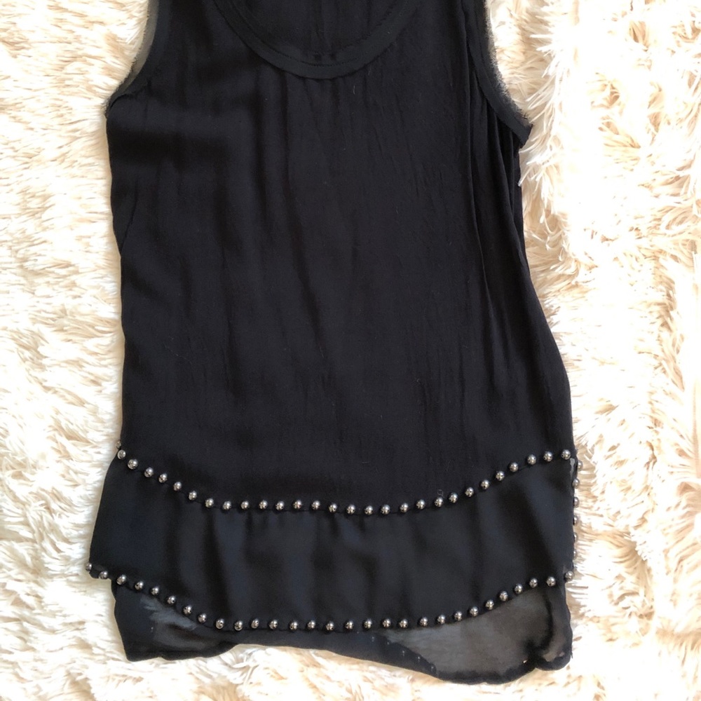 Black Tank w/Metal Bead Detail